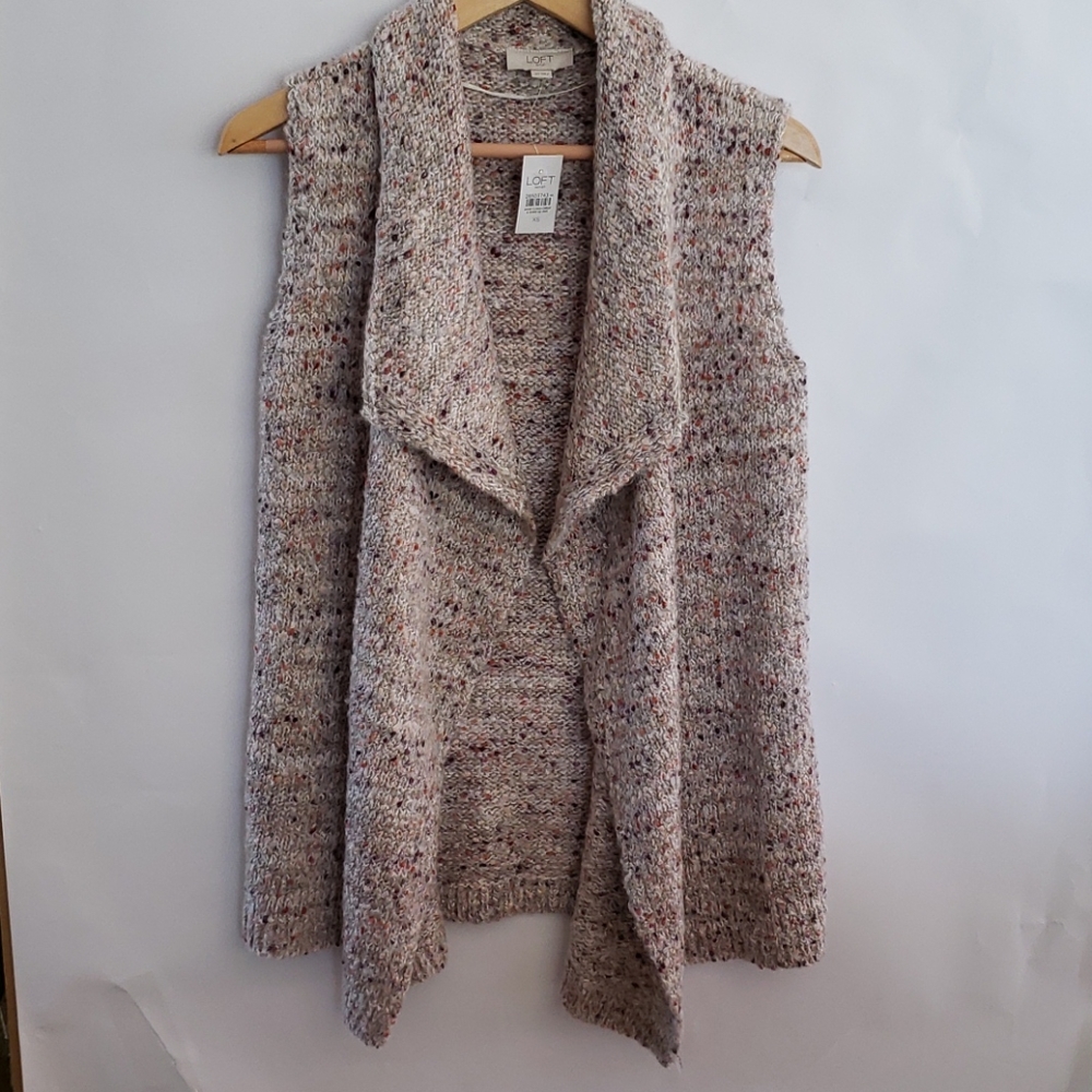 LOFT SHIMMER SWEATER VEST XS